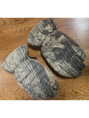 Weatherproof Camo Full Finger Thermal Insulated Gloves, One Size, Green/Brown
